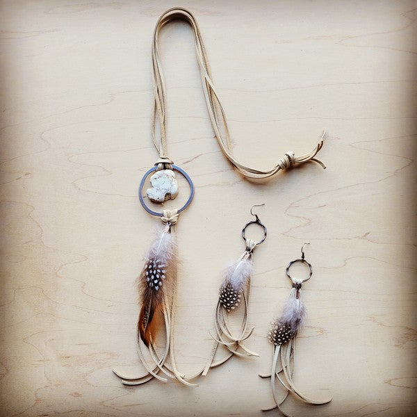 Boho Bone Deer Skin | Tassel Earrings