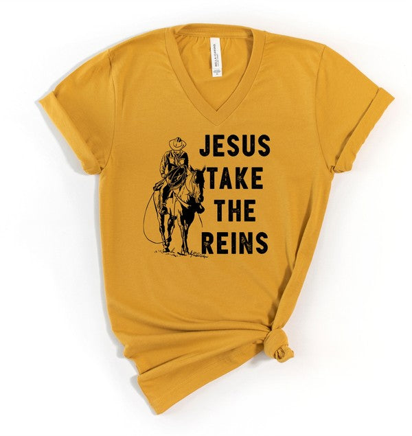 Jesus Take the Reins | V-neck Tee