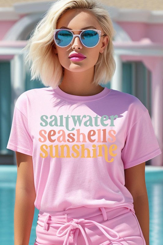 Saltwater Seashells Sunshine | Graphic T-Shirt