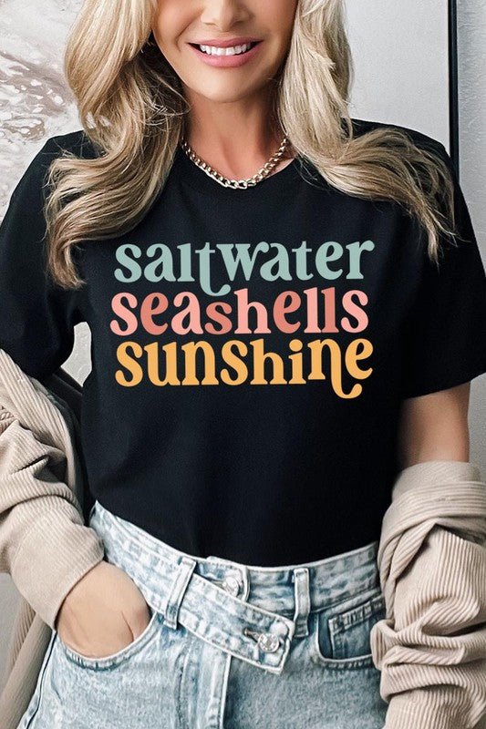 Saltwater Seashells Sunshine | Graphic T-Shirt