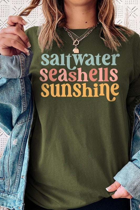 Saltwater Seashells Sunshine | Graphic T-Shirt