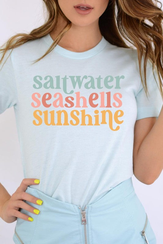 Saltwater Seashells Sunshine | Graphic T-Shirt