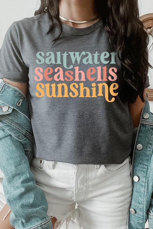 Saltwater Seashells Sunshine | Graphic T-Shirt
