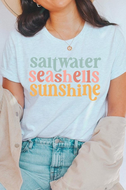 Saltwater Seashells Sunshine | Graphic T-Shirt