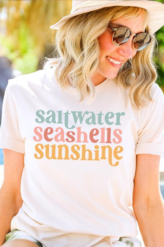Saltwater Seashells Sunshine | Graphic T-Shirt