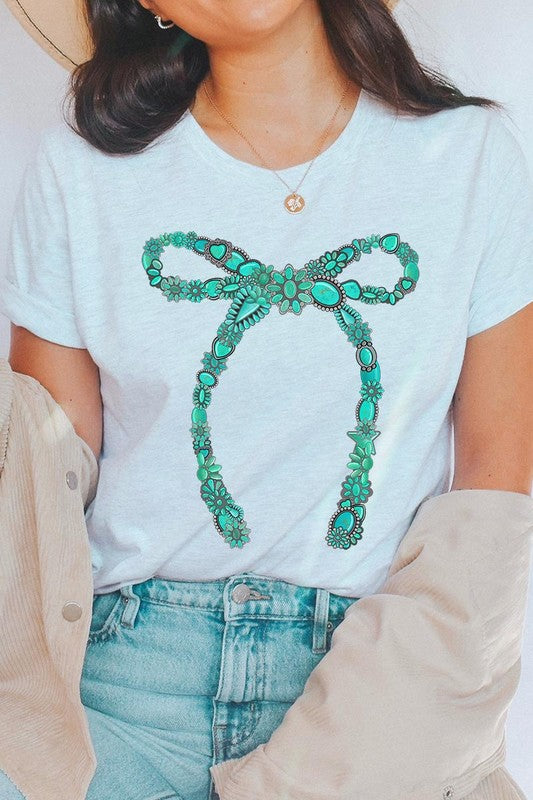 Turquoise Bow | Graphic T-Shirt