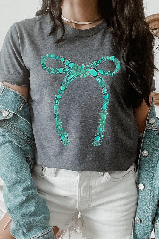 Turquoise Bow | Graphic T-Shirt