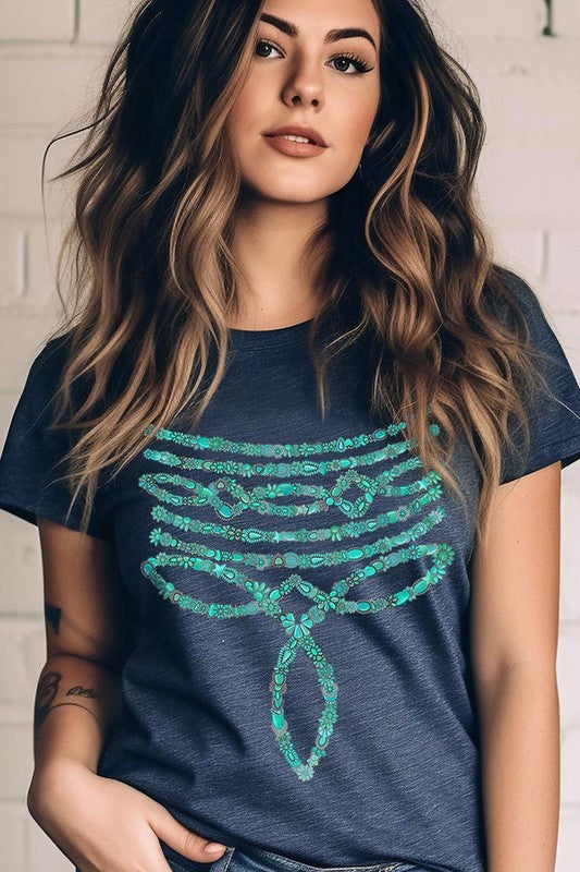 Turquoise Stone Boot Stitch | Graphic T-Shirt