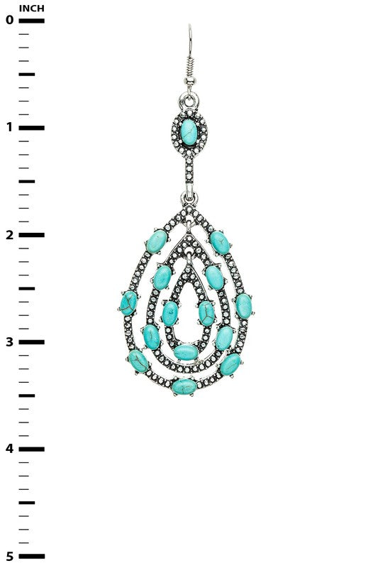 Turquoise Pave | Earrings
