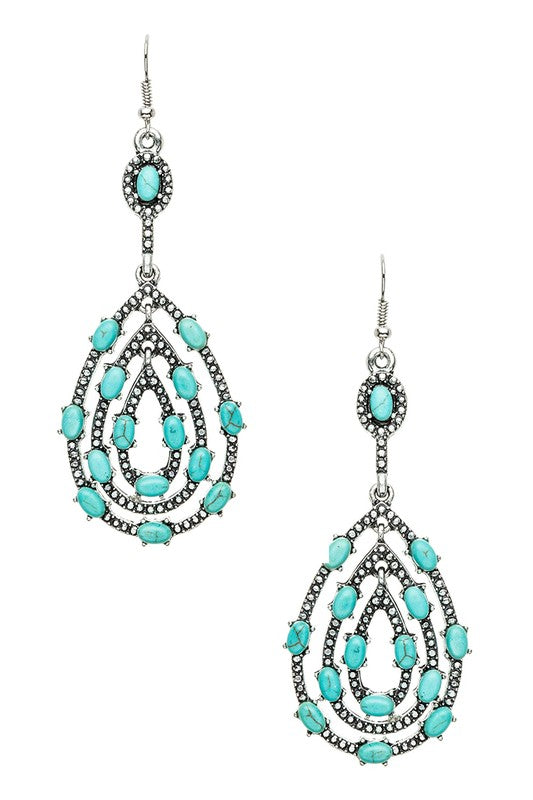 Turquoise Pave | Earrings