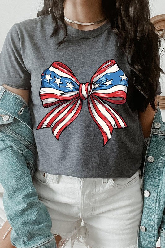 Coquette American Flag Bow | Graphic T-Shirt