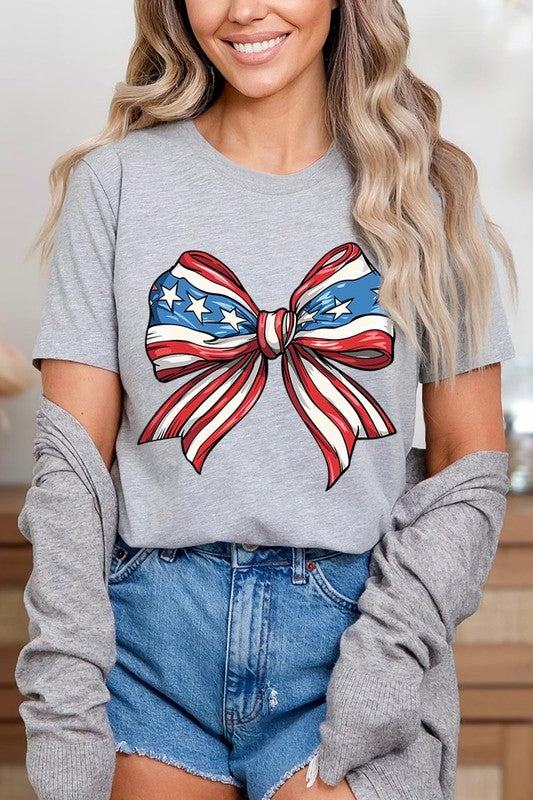 Coquette American Flag Bow | Graphic T-Shirt