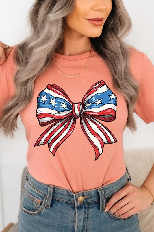 Coquette American Flag Bow | Graphic T-Shirt