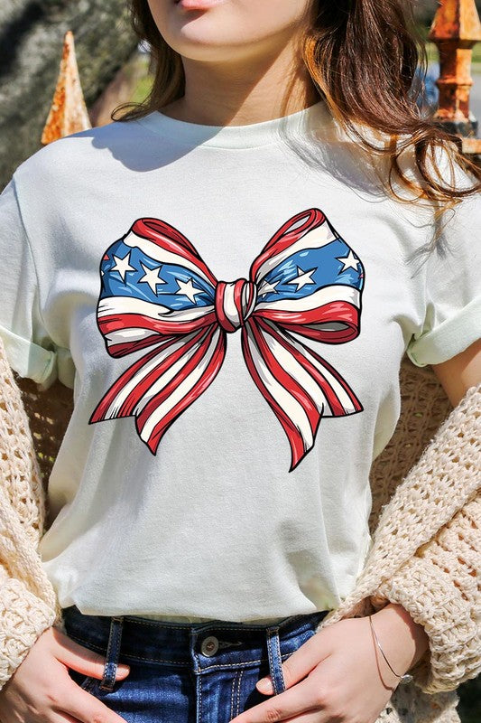 Coquette American Flag Bow | Graphic T-Shirt