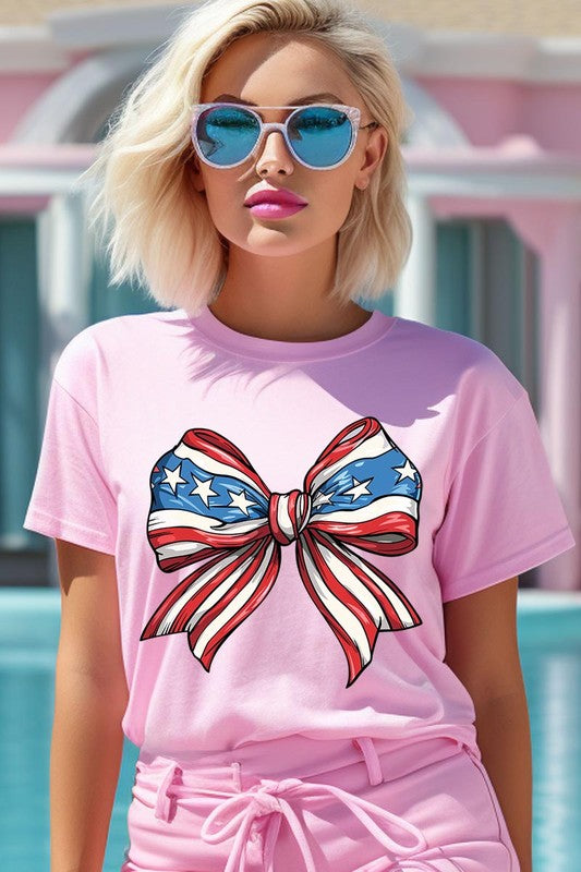 Coquette American Flag Bow | Graphic T-Shirt
