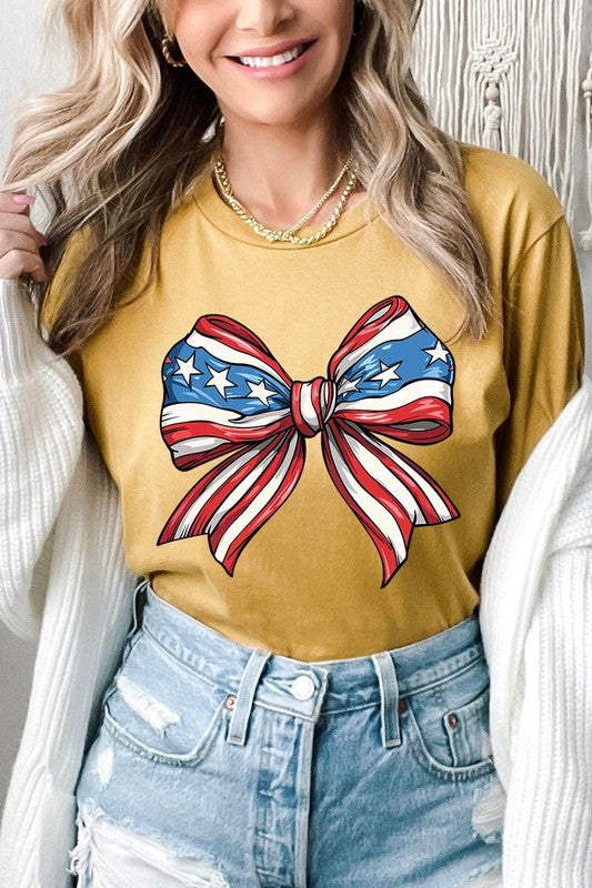 Coquette American Flag Bow | Graphic T-Shirt