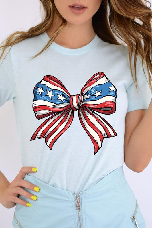 Coquette American Flag Bow | Graphic T-Shirt