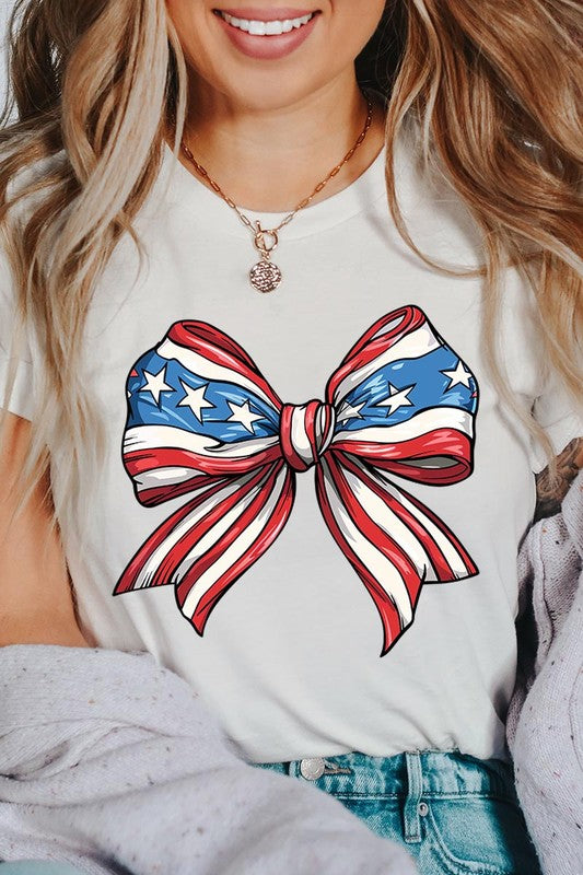 Coquette American Flag Bow | Graphic T-Shirt