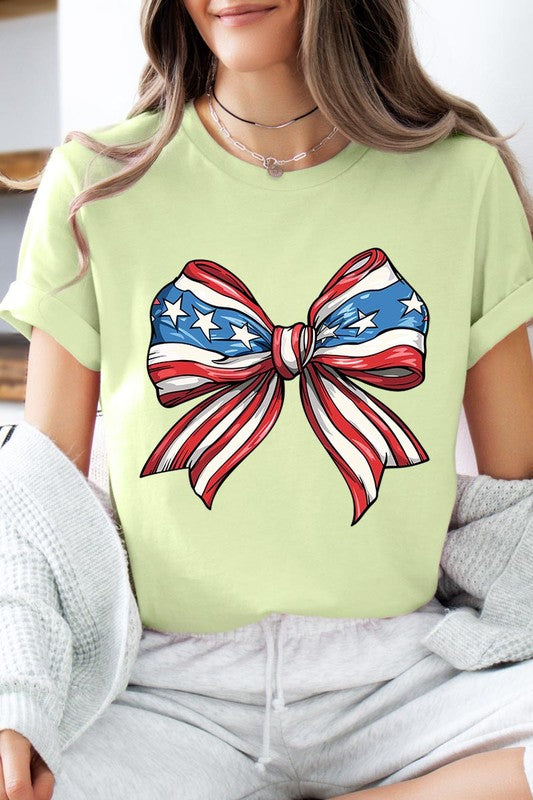 Coquette American Flag Bow | Graphic T-Shirt