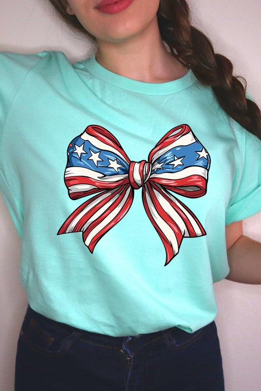 Coquette American Flag Bow | Graphic T-Shirt