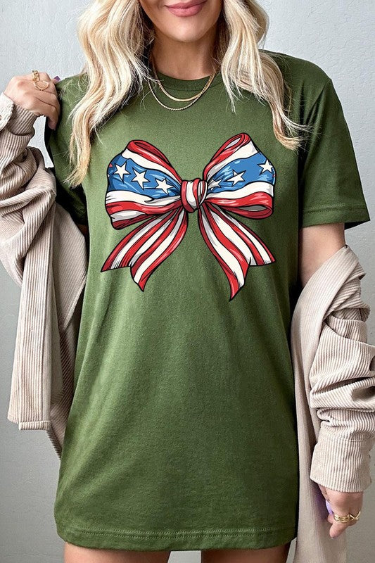 Coquette American Flag Bow | Graphic T-Shirt