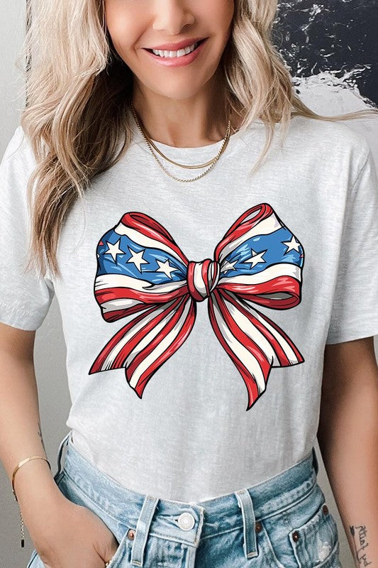 Coquette American Flag Bow | Graphic T-Shirt