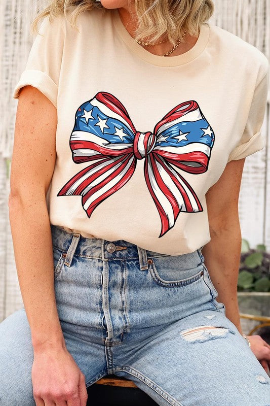 Coquette American Flag Bow | Graphic T-Shirt