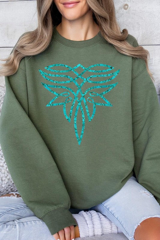 Turquoise Boot Stitch | Sweatshirt