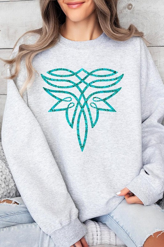 Turquoise Boot Stitch | Sweatshirt
