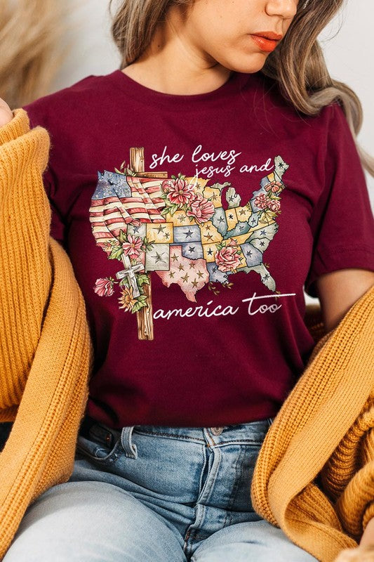 Jesus And America Too | Graphic T Shirt