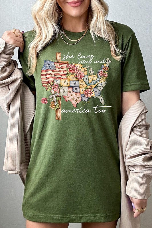 Jesus And America Too | Graphic T Shirt