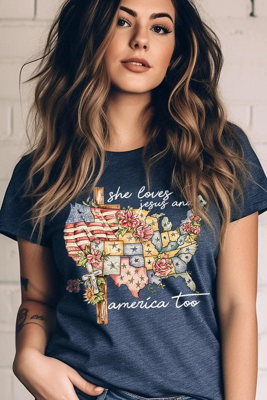 Jesus And America Too | Graphic T Shirt