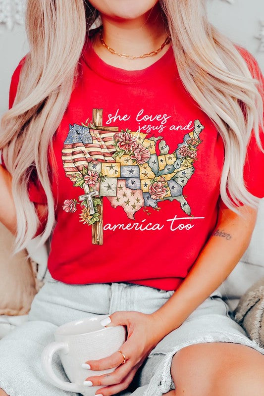 Jesus And America Too | Graphic T Shirt