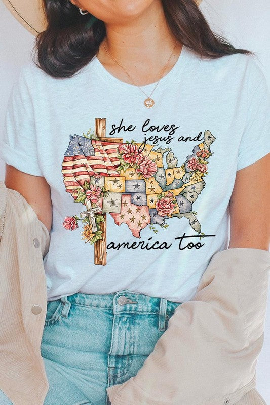 Jesus And America Too | Graphic T Shirt