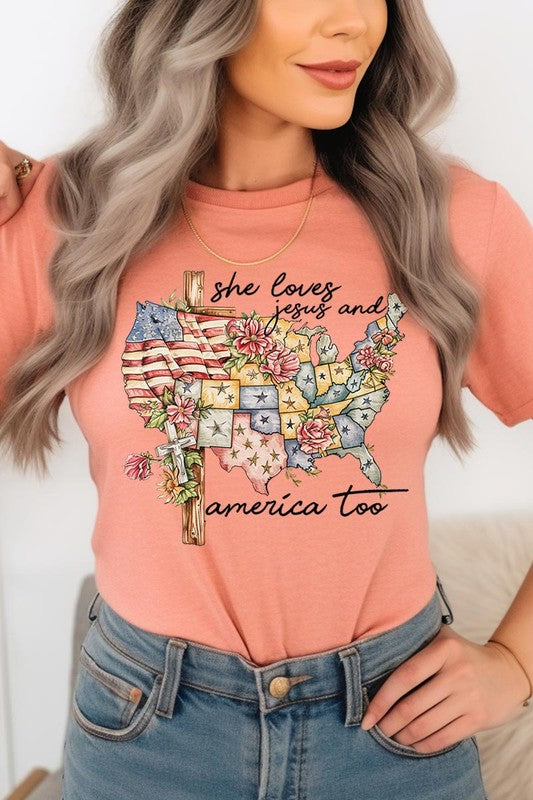 Jesus And America Too | Graphic T Shirt