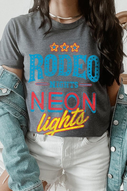 Rodeo Nights Neon Lights | Graphic T-Shirt