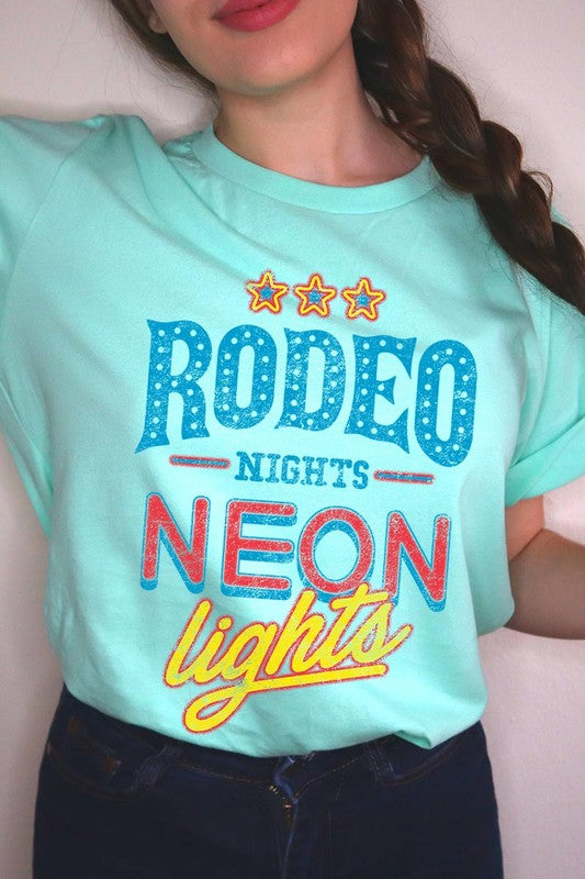 Rodeo Nights Neon Lights | Graphic T-Shirt