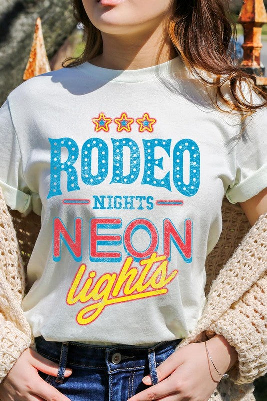 Rodeo Nights Neon Lights | Graphic T-Shirt