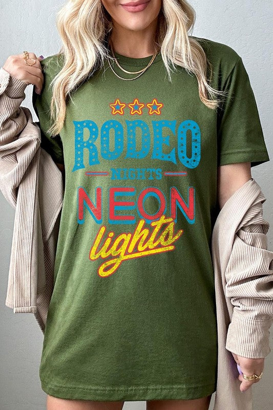Rodeo Nights Neon Lights | Graphic T-Shirt