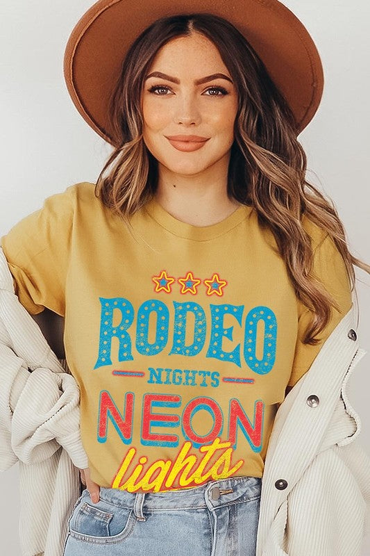 Rodeo Nights Neon Lights | Graphic T-Shirt