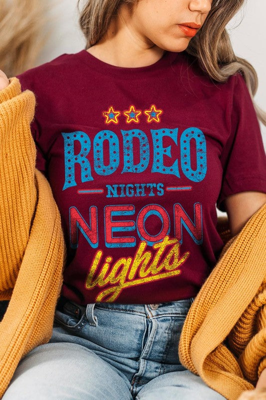 Rodeo Nights Neon Lights | Graphic T-Shirt
