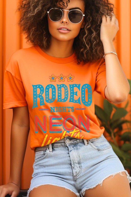 Rodeo Nights Neon Lights | Graphic T-Shirt