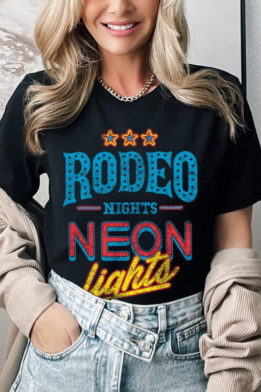 Rodeo Nights Neon Lights | Graphic T-Shirt