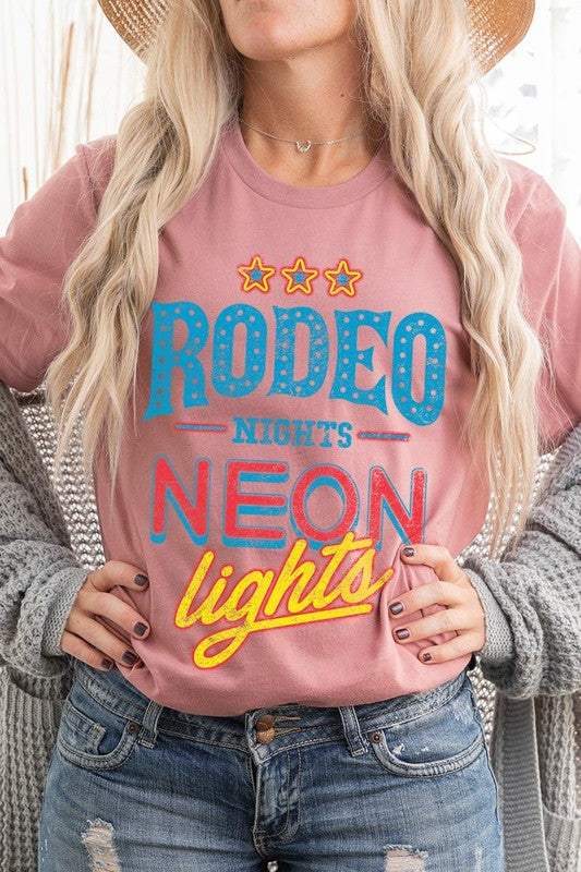 Rodeo Nights Neon Lights | Graphic T-Shirt