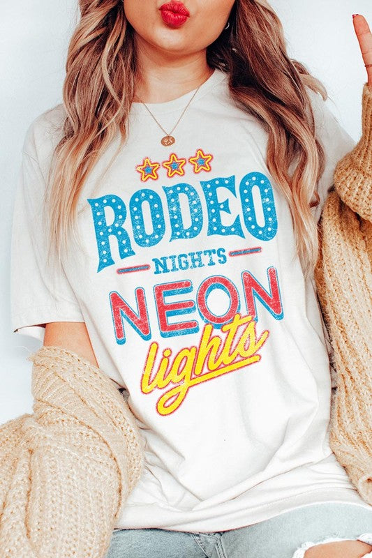 Rodeo Nights Neon Lights | Graphic T-Shirt