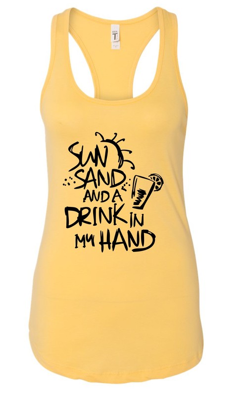 Sun Sand and a Drink in Hand |Graphic Tank