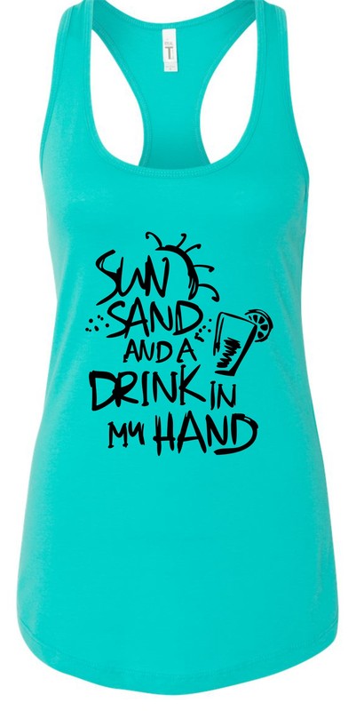 Sun Sand and a Drink in Hand |Graphic Tank