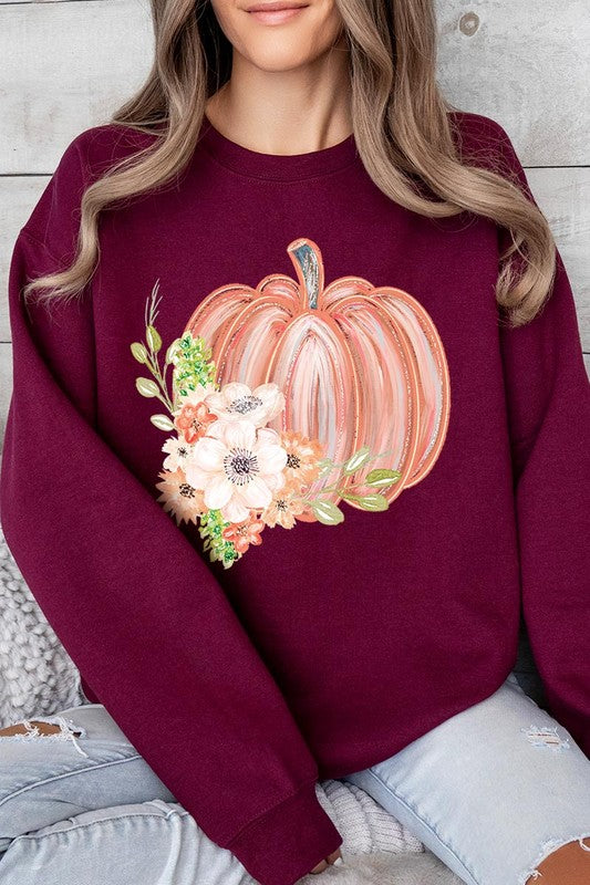 Flowers & Fall Pumpkin | Sweatshirt