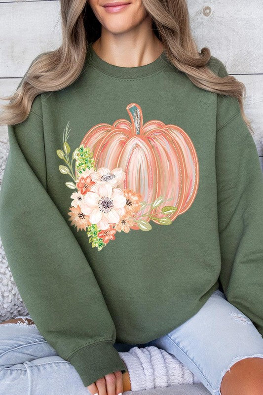 Flowers & Fall Pumpkin | Sweatshirt