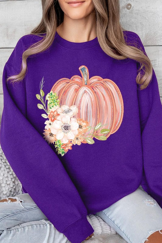 Flowers & Fall Pumpkin | Sweatshirt